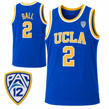 Lonzo Ball UCLA Bruins #2 royal blue basketball jersey front and back