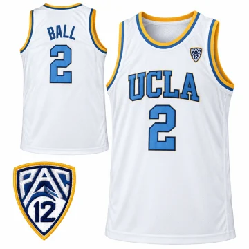 Lonzo Ball UCLA Bruins number 2 white basketball jersey front and back
