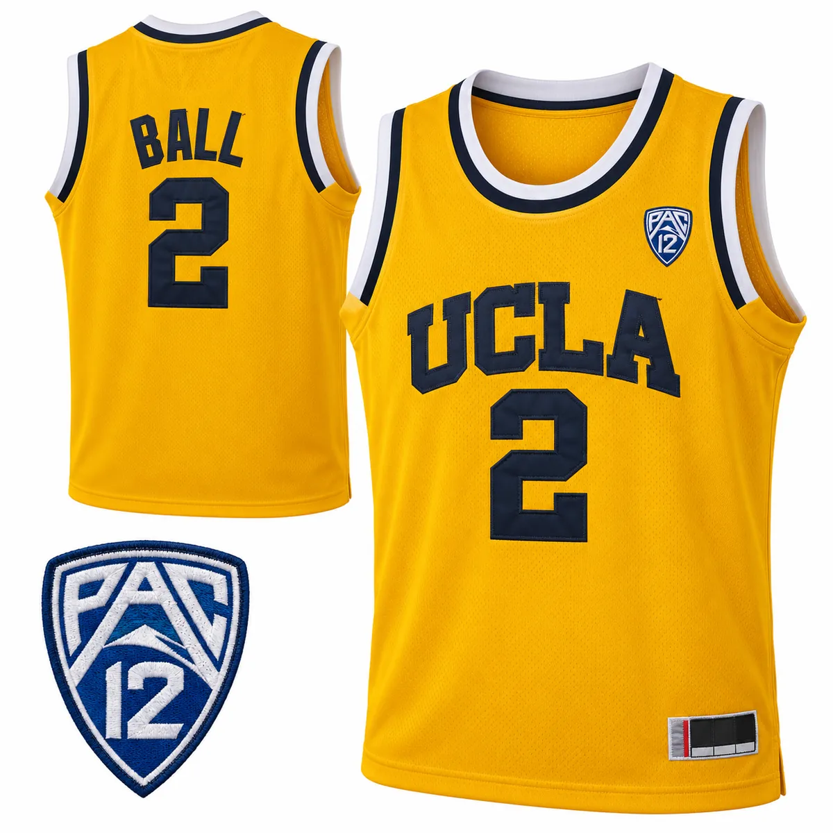 Lonzo Ball UCLA Bruins #2 Yellow Basketball Jersey Lonzo Ball UCLA Bruins number 2 yellow basketball jersey front and back