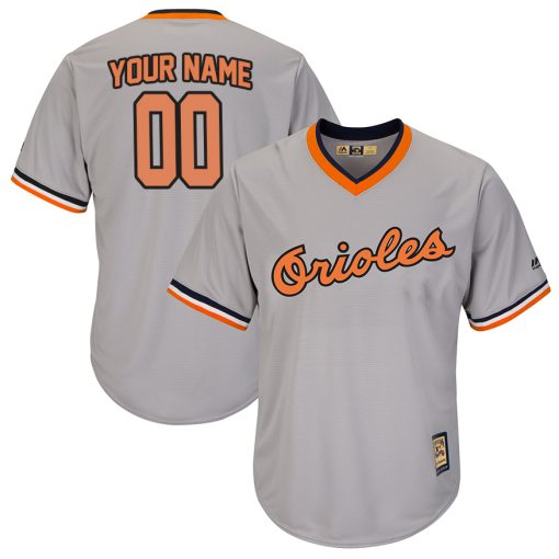 Custom Baltimore Orioles Road Gray Cooperstown Cool Base Jersey