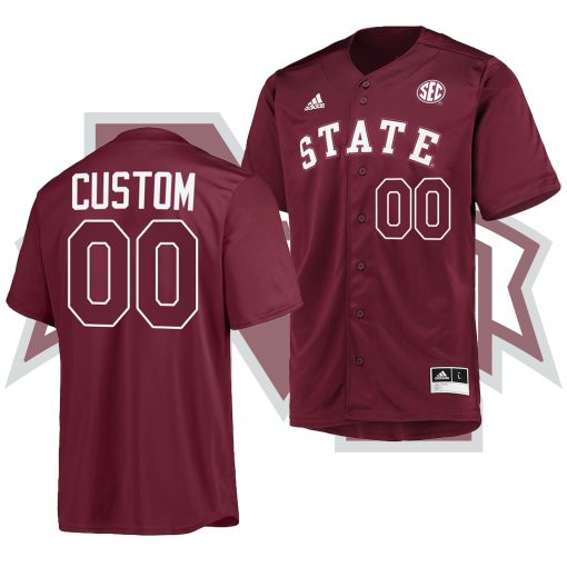 Custom Mississippi State Bulldogs Black College Baseball V-Neck Jersey