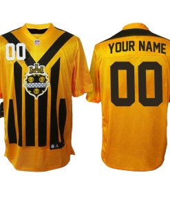 Custom Pittsburgh Steelers 1933 Yellow Throwback Jersey