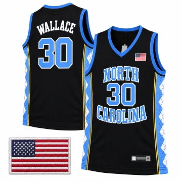 Rasheed Wallace North Carolina Tar Heels number 30 black basketball jersey front and back