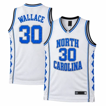 Rasheed Wallace North Carolina Tar Heels number 30 white basketball jersey front and back