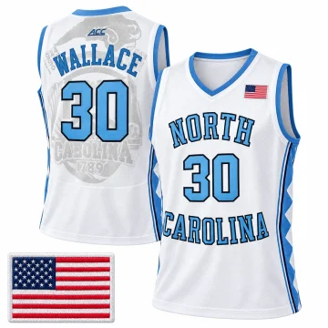 Rasheed Wallace North Carolina Tar Heels number 30 white heritage basketball jersey front and back