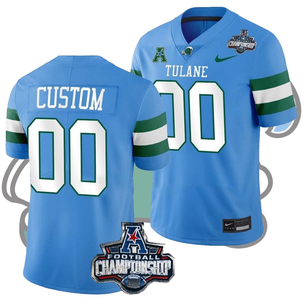 Custom Tulane Green Wave 2022 ACC Championship Blue College Football