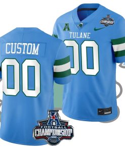 Custom Tulane Green Wave Green 2023 Cotton Bowl College Football Playoff Jersey