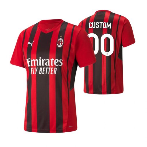 Custom AC Milan 2021-22 Home Jersey Red Black