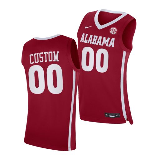 Custom Alabama Crimson Tide Red Jersey 2021-22 College Basketball