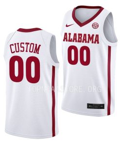 Custom Alabama Crimson Tide College Basketball Uniform White Jersey