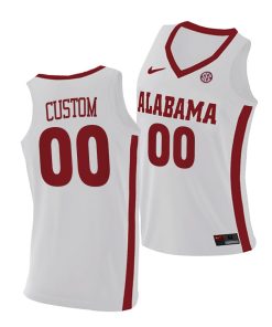Custom Alabama Crimson Tide White 2021 College Basketball Jersey
