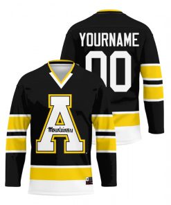 Custom Appalachian State Mountaineers Black College Hockey Jersey