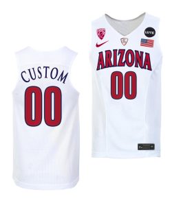 Custom Arizona Wildcats White Jersey 2021-22 College Basketball