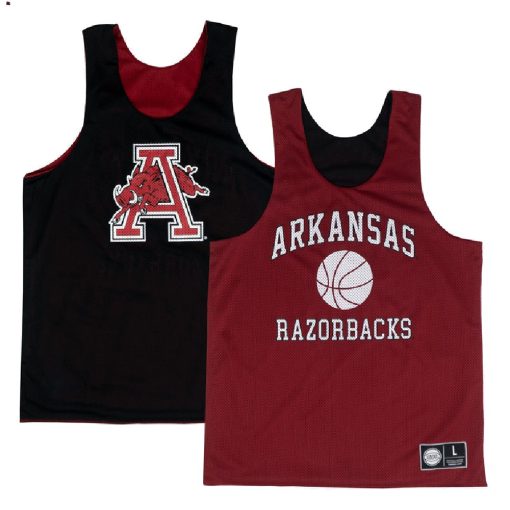 Custom Arkansas Razorbacks Retro Reversible Mesh Black Red Practice Jersey