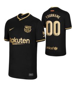 Custom Barcelona Away Black Breathe Stadium Jersey