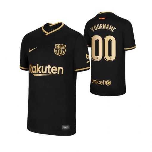 Custom Barcelona Away Black Breathe Stadium Jersey