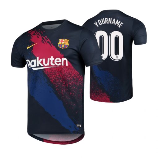 Custom Barcelona Pre-Match Navy Performance Jersey