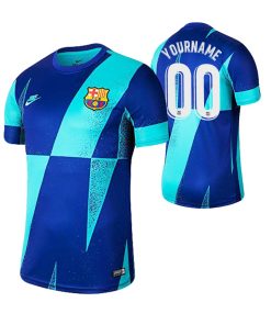 Custom Barcelona Pre-Match Blue Training Jersey