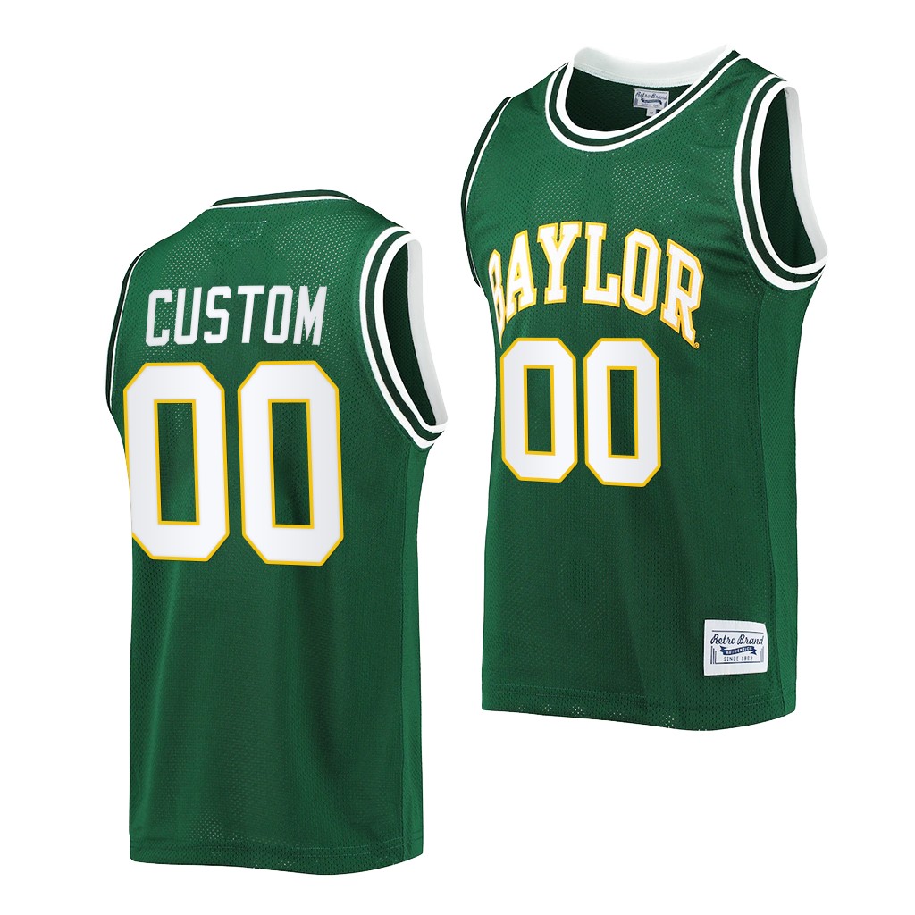 Customize Name Number Baylor Bears Green Commemorative Classic Jersey ...