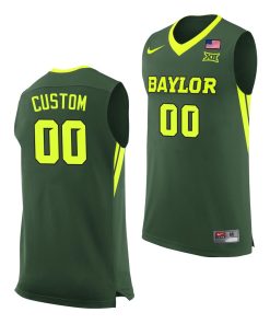 Custom Baylor Bears College Basketball Green Jersey