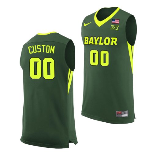 Custom Baylor Bears College Basketball Green Jersey