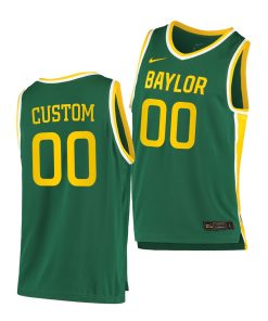 Custom Baylor Bears Green 2020-21 College Basketball Jersey