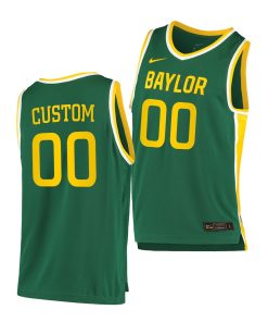 Custom Baylor Bears Green 2020-21 College Basketball Jersey