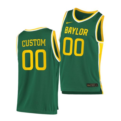 Custom Baylor Bears Green 2020-21 College Basketball Jersey