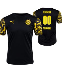 Custom Borussia Dortmund 2020-21 Pre Match Black Training Jersey