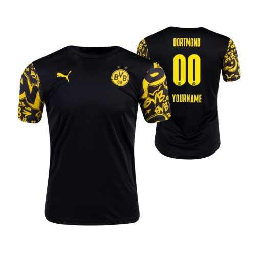 Custom Borussia Dortmund 2020-21 Pre Match Black Training Jersey