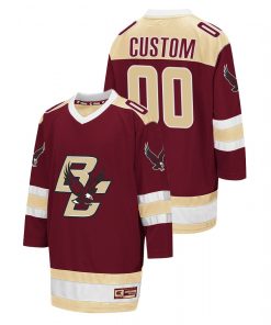 Custom Boston College Eagles Maroon 2021-22 Away Hockey Jersey Men