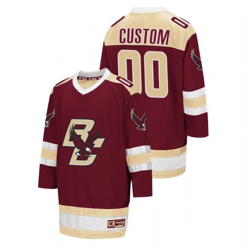 Custom Boston College Eagles Maroon 2021-22 Away Hockey Jersey Men