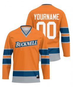 Custom Bucknell Bison Orange College Hockey Jersey