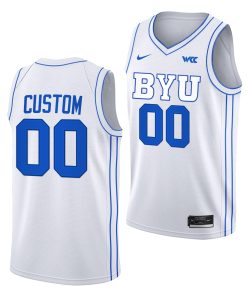 Custom Byu Cougars White Jersey 2022-23 College Basketball