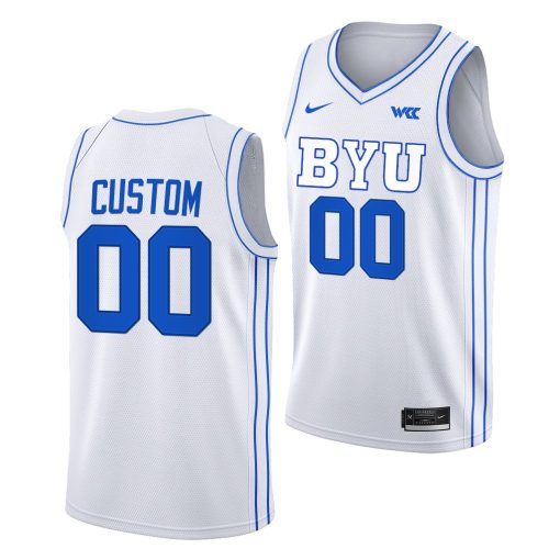 Custom Byu Cougars White Jersey 2022-23 College Basketball