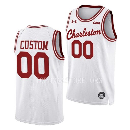 Custom Charleston Cougars Throwback College Basketball Uniform White Jersey