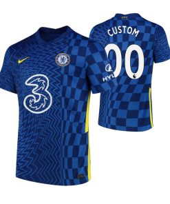 Custom Chelsea 2021-22 Home Breathe Stadium Jersey Blue
