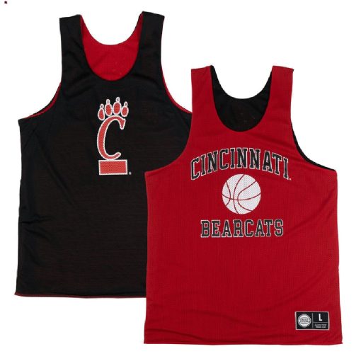 Custom Cincinnati Bearcats Retro Reversible Mesh Black Red Practice Jersey