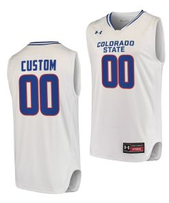 Custom Colorado State Rams White Jersey 2021-22 College Basketball