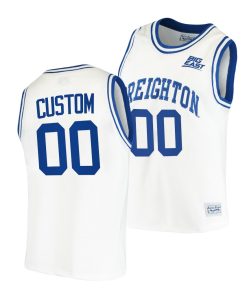 Custom Creighton Bluejays White 2021 Retro College Basketball Jersey