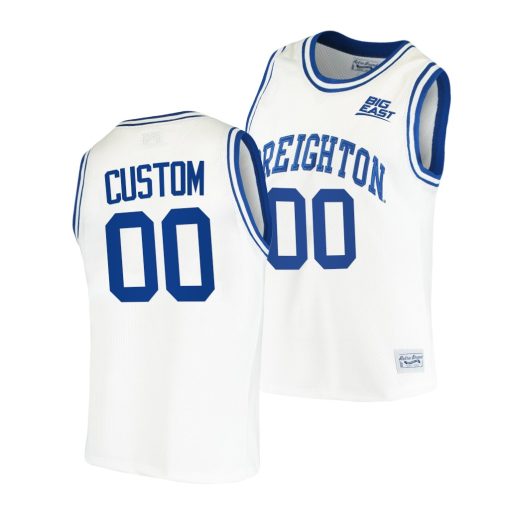 Custom Creighton Bluejays White 2021 Retro College Basketball Jersey