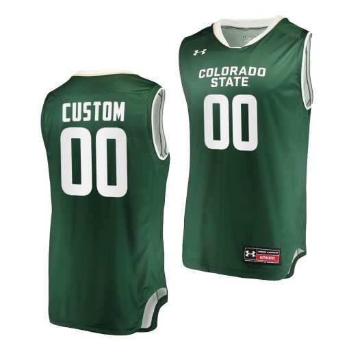 Custom Colorado State Rams 2021-22 College Basketball Green Jersey