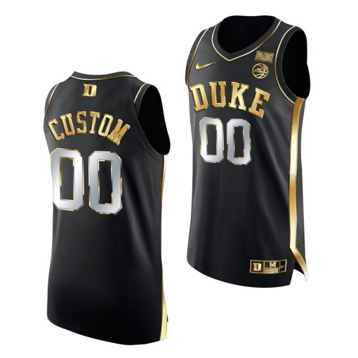 Custom Duke Blue Devils 2021-22 Golden Edition Basketball Black Jersey