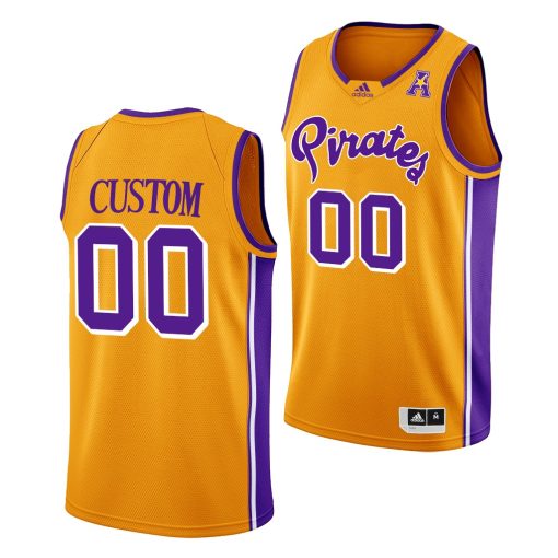 Custom Ecu Pirates College Basketball Jersey 2022-23 Gold