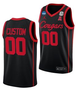 Custom Houston Cougars 2022 NCAA March Madness 75th Basketball Jersey Black