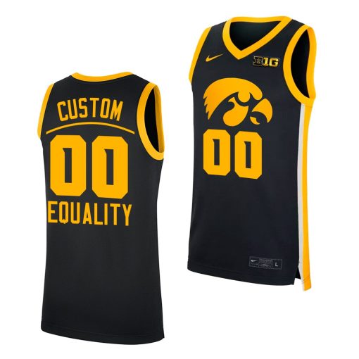 Custom Iowa Hawkeyes Equality Black Jersey 2022 NCAA Big Ten