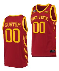 Custom Iowa State Cyclones 2021-22 College Basketball Cardinal Jersey