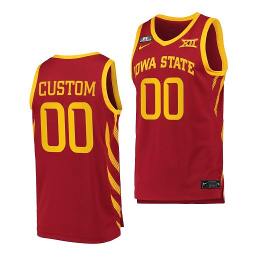 Custom Iowa State Cyclones 2021-22 College Basketball Cardinal Jersey