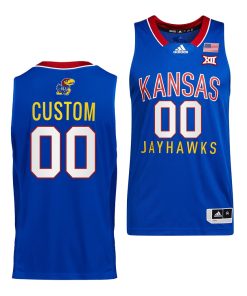 Custom Kansas Jayhawks College Basketball Throwback Royal Jersey