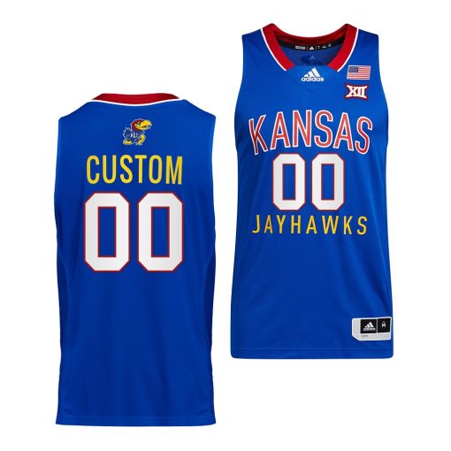 Custom Kansas Jayhawks College Basketball Throwback Royal Jersey